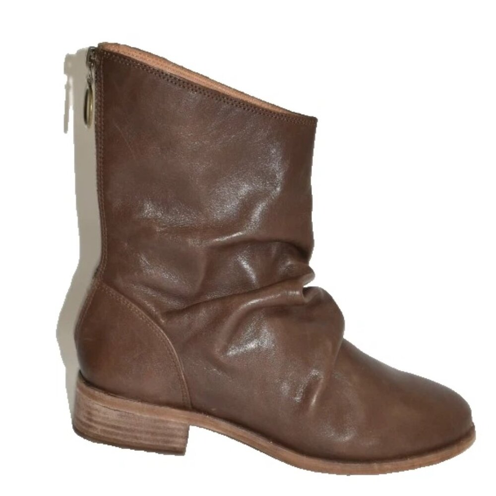 New! beek Ostrich Boots Brown Leather Size 8 US DD518